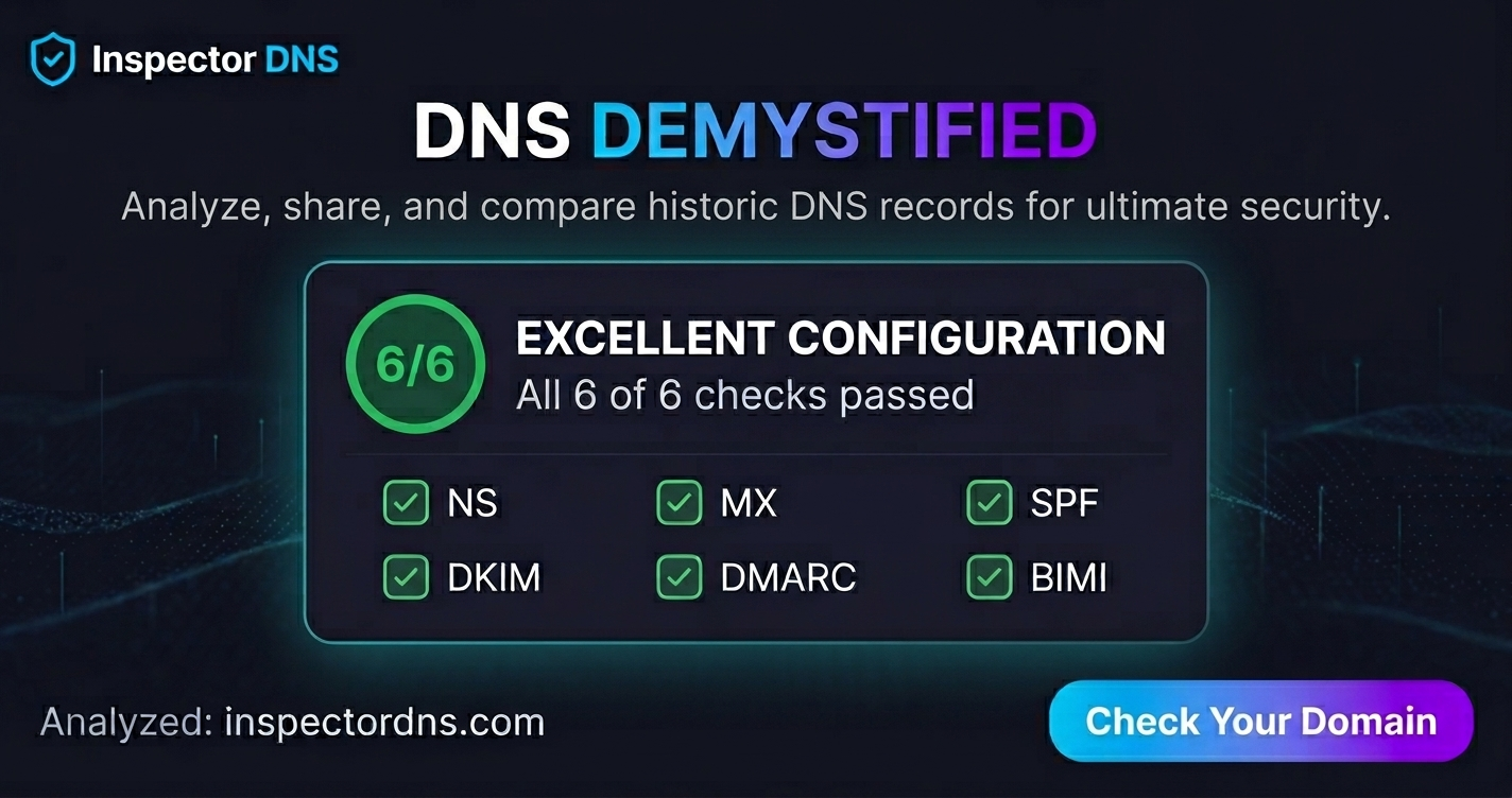 Inspector DNS – Fast DNS, SPF, DKIM & DMARC Reports